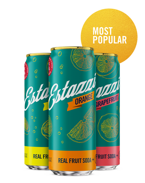 Estazzi sparkling drink variety pack — three citrus flavors