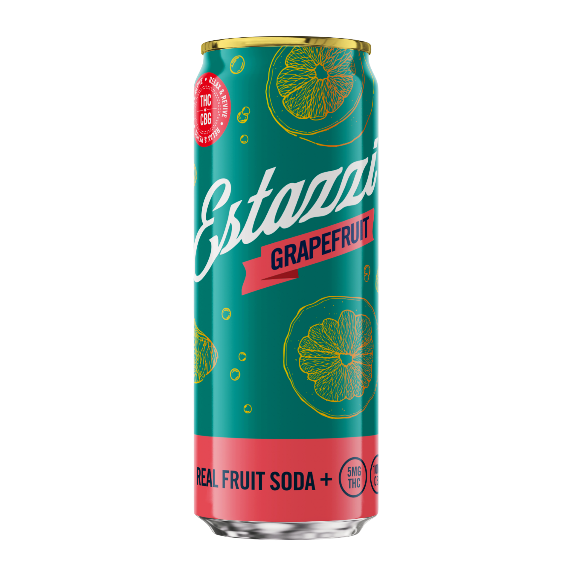 Grapefruit THC Soda with CBG + Real Florida Citrus | Estazzi